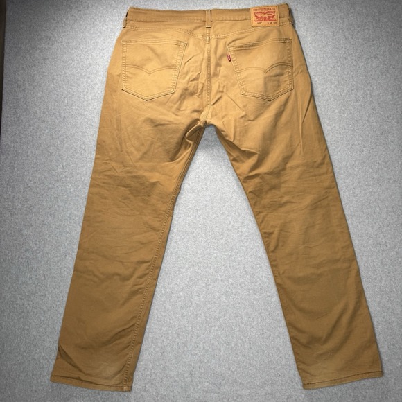 Levi's 505 Jeans Men's 36x32 (36x30) Khaki Tan Straight Leg Casual Pants - Picture 1 of 8